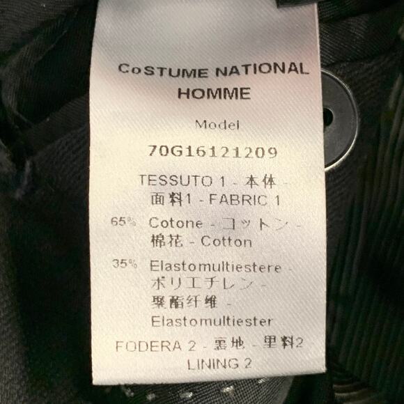 CoSTUME NATIONAL Size 36 Black Cotton Blend Peak Lapel Sport Coat - Picture 10 of 11